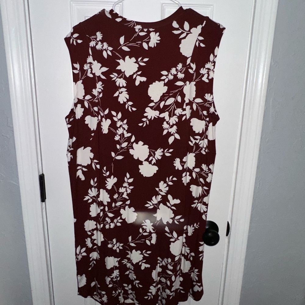Maurices Burgundy and White Floral Midi Dress - Picture 5 of 7